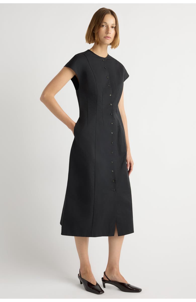 Modern Citizen Zarine Sculpted Button Dress, Alternate, color, Black