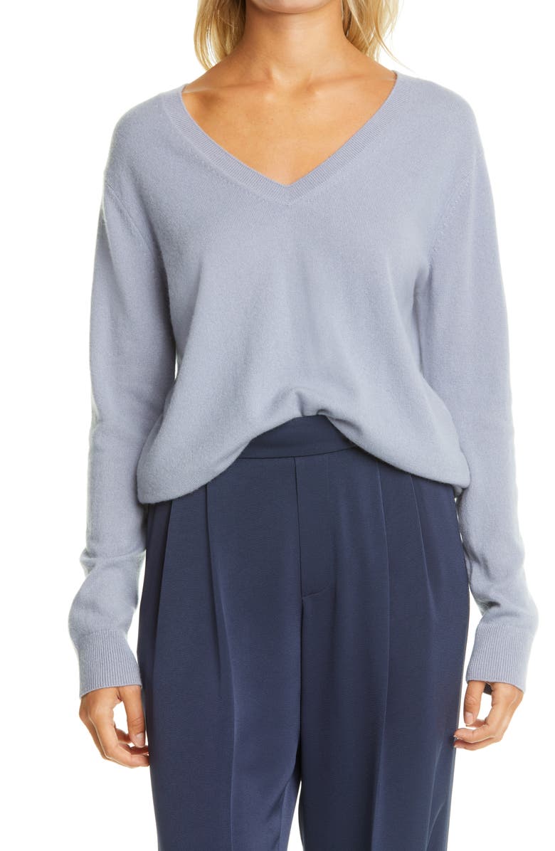 Vince Weekend V-Neck Cashmere Sweater, Main, color, 