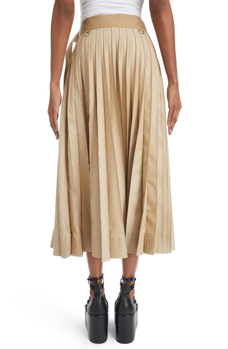 Sacai Pleated Gabardine Wrap Skirt, Alternate, color, 