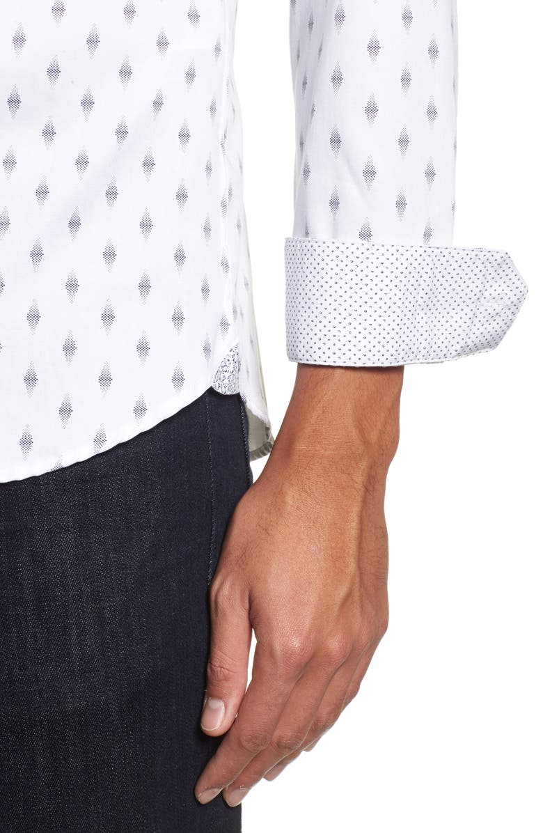 Ted Baker London Monico Slim Fit Dot Diamond Sport Shirt, Alternate, color,