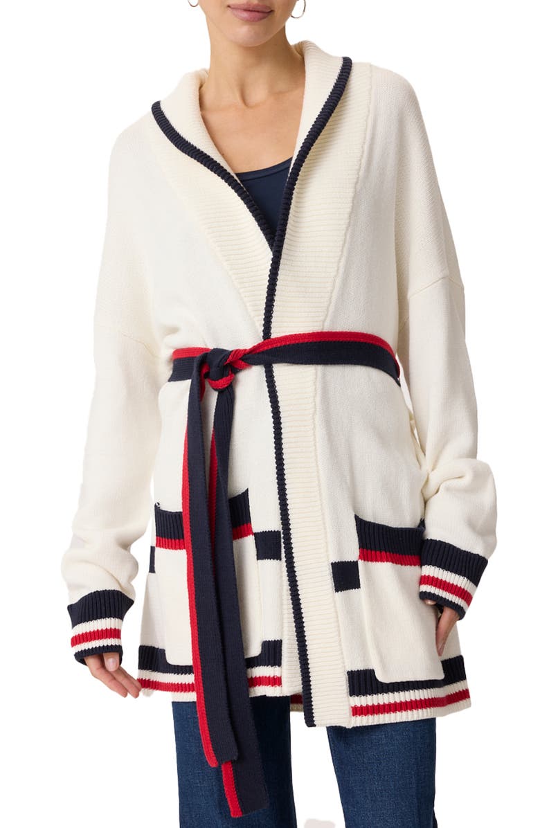 Splendid Set Sail Cardigan, Main, color, White/ Navy/ Rouge