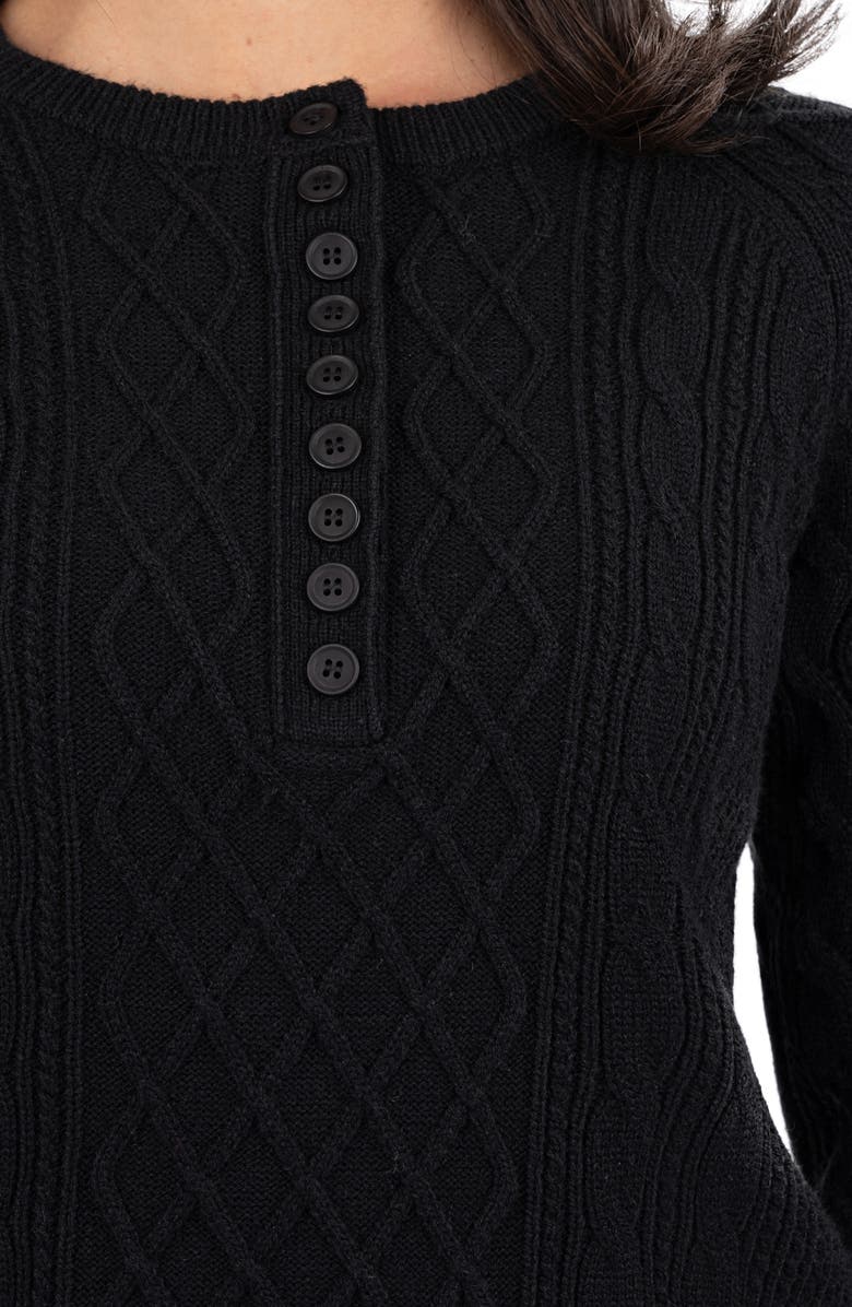 KUT from the Kloth Lacey Cable Henley Sweater, Alternate, color,