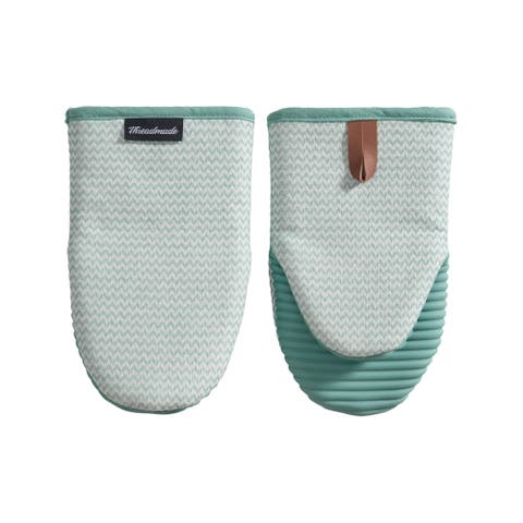 Sirena Chevron Heat-resistant Ribbed Silicone Grip Mini Mitts, Set Of 2