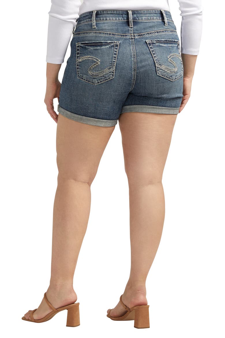 Suki Mid Rise Denim Shorts, Alternate, color, INDIGO