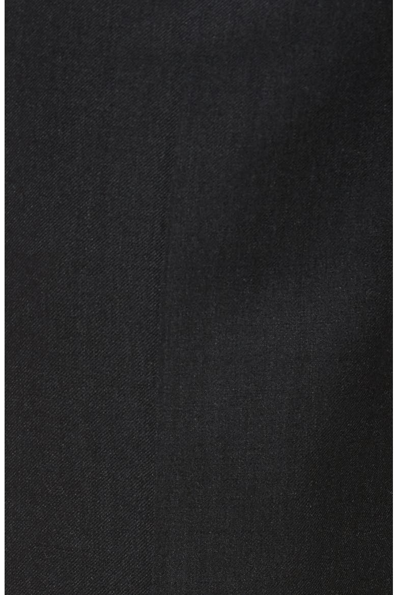 Flat Front Modern Fit Gabardine Stretch Wool Trousers, Alternate, color, CHARCOAL