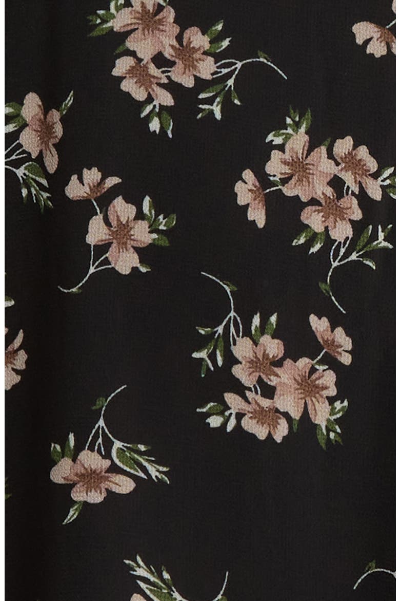 Kim Balboa Floral Asymmetric Hem Dress, Alternate, color, BLACK-MULTI