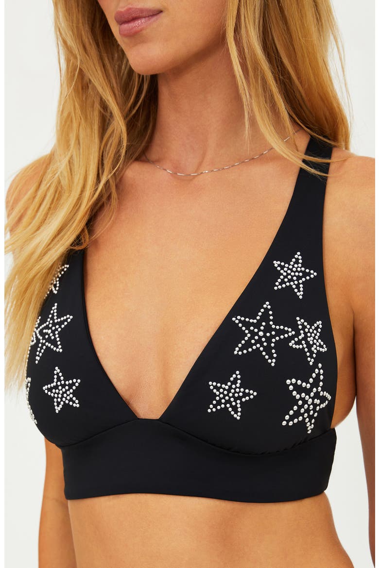 Leni Embellished Bikini Top, Alternate, color, BLACK