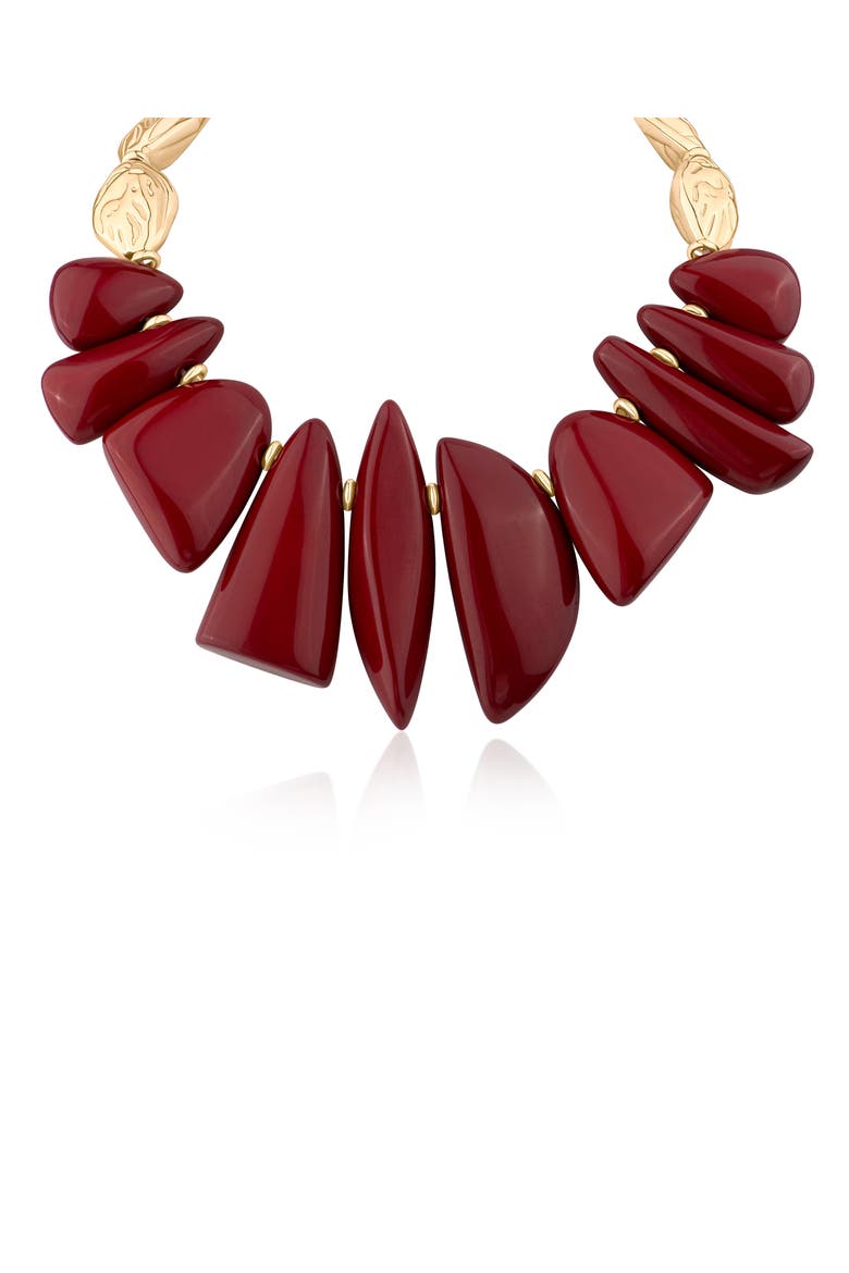 Mutishape Nugget Collar Necklace (Nordstrom Exclusive), Main, color, RED/ GOLD