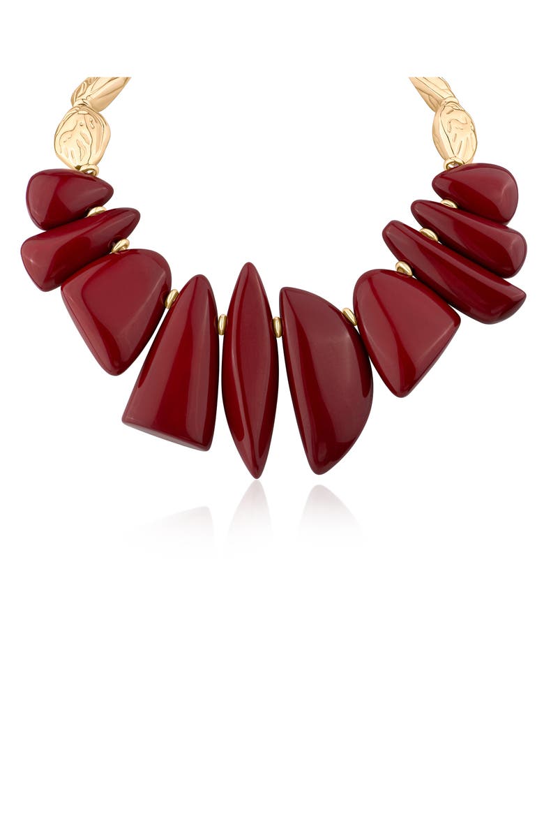 JARDIN Mutishape Nugget Collar Necklace, Main, color, Red/ Gold