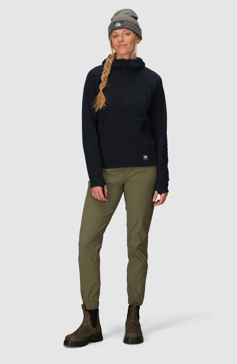 Outdoor Research Trail Mix XT Fleece Half Zip Hoodie, Alternate, color, Black