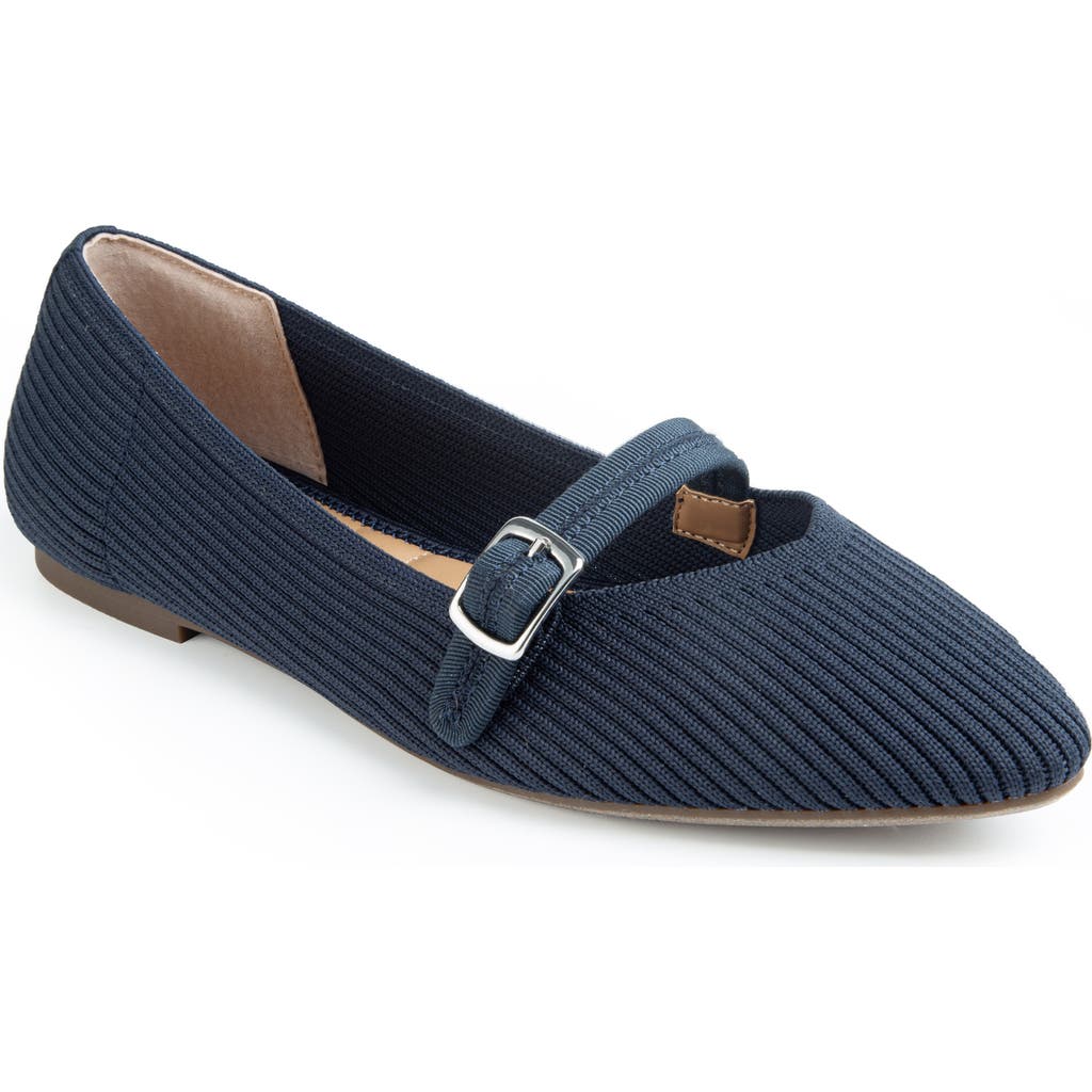 Me Too Glory Rib Knit Mary Jane Flat In Blue