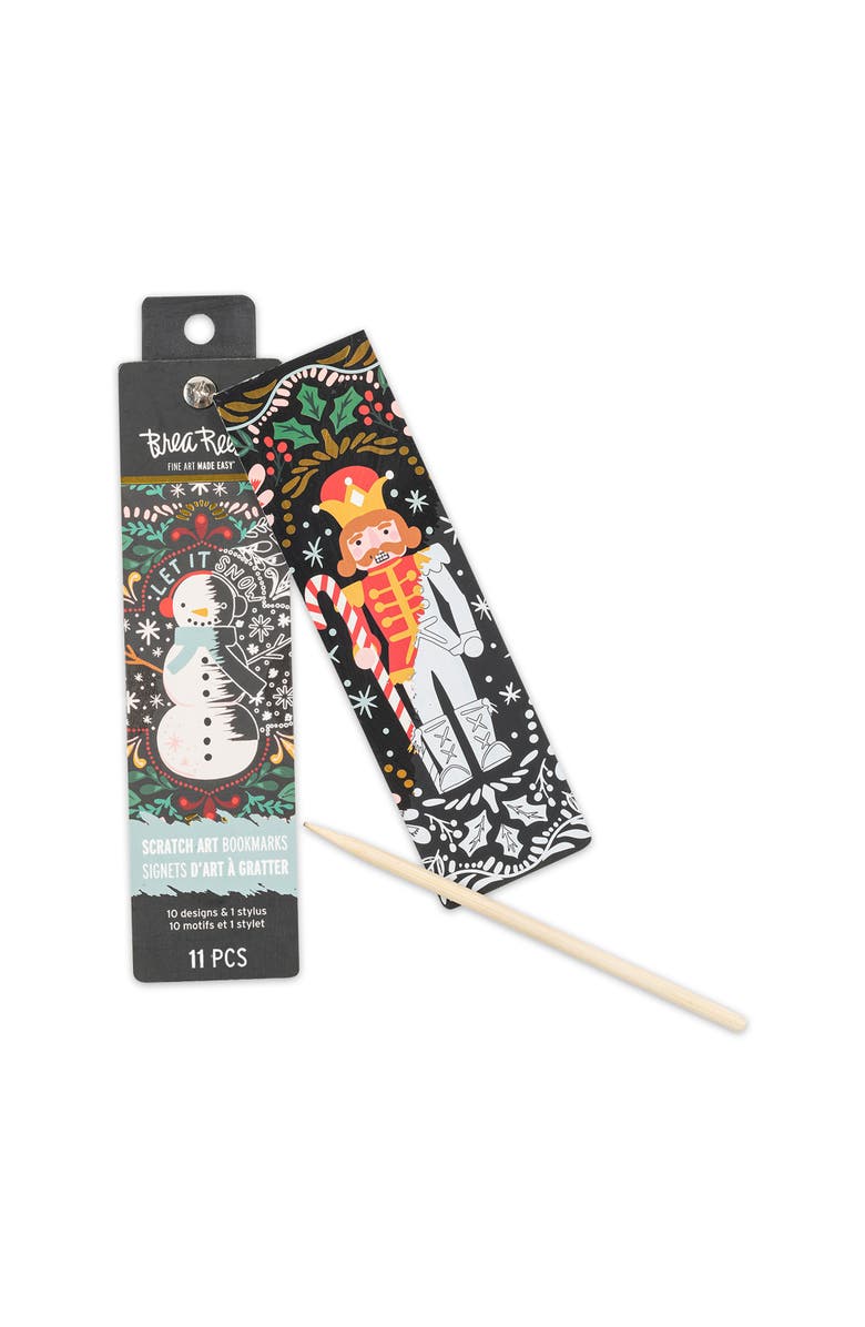 Brea Reese Scratch Art Bookmark Kit Holiday, Alternate, color, Multicolored