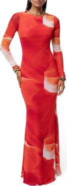 JLUXLABEL Palms & Sand Long Sleeve Maxi Dress