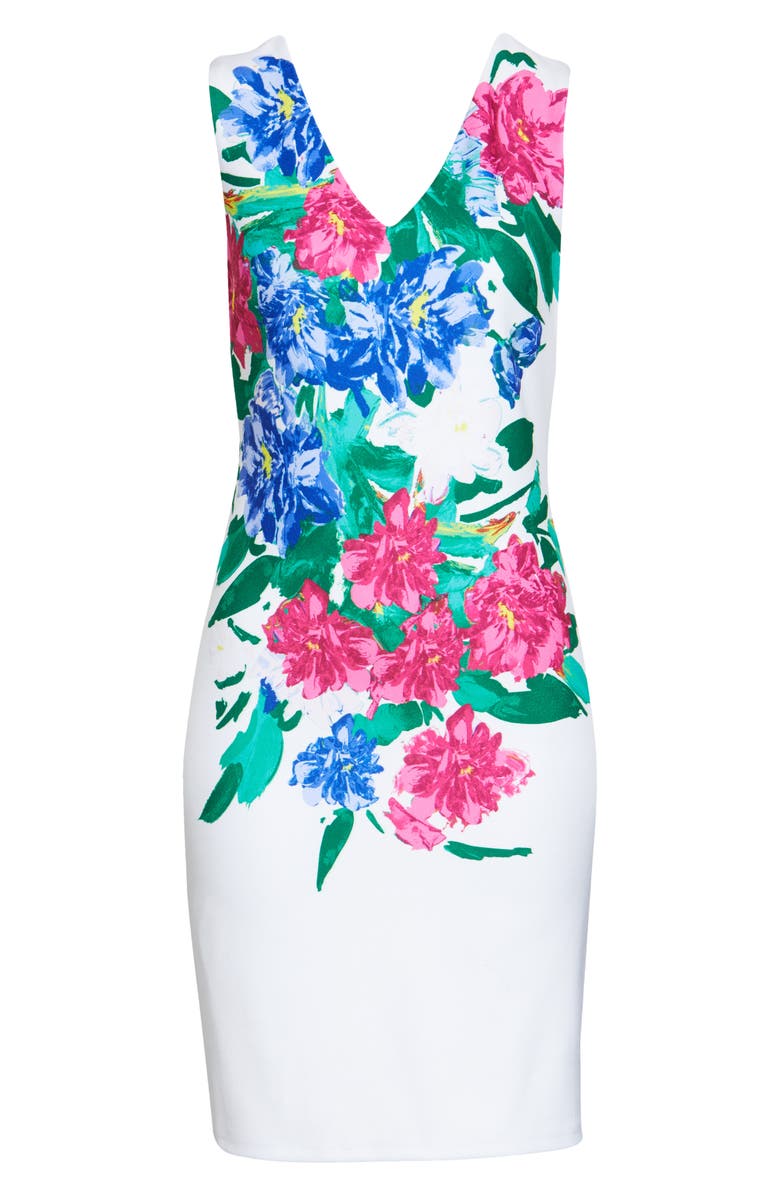 Donna Ricco Floral Print Sheath Dress, Alternate, color, 