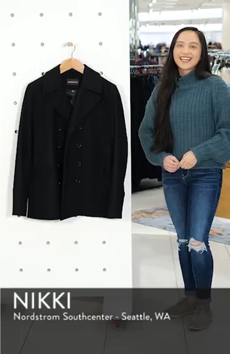 Wool Blend Double Breasted Peacoat, sales video thumbnail