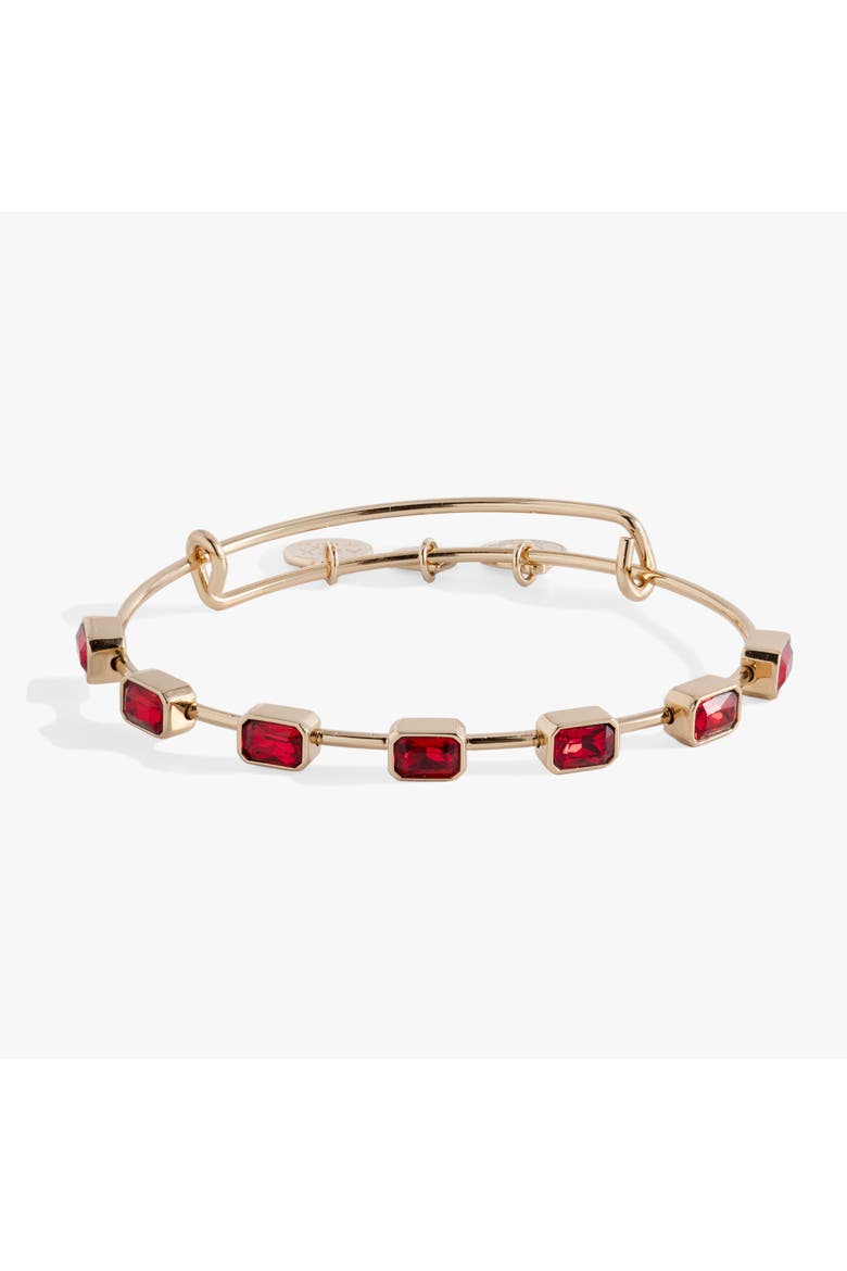 January Birthstone Emerald Cut Bangle, Main, color, Gold 