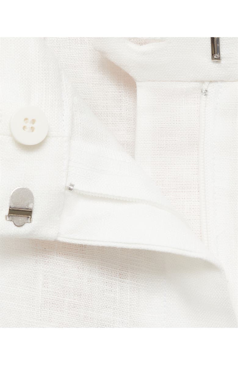 MANGO Straight Leg Linen Pants, Alternate, color, Off White