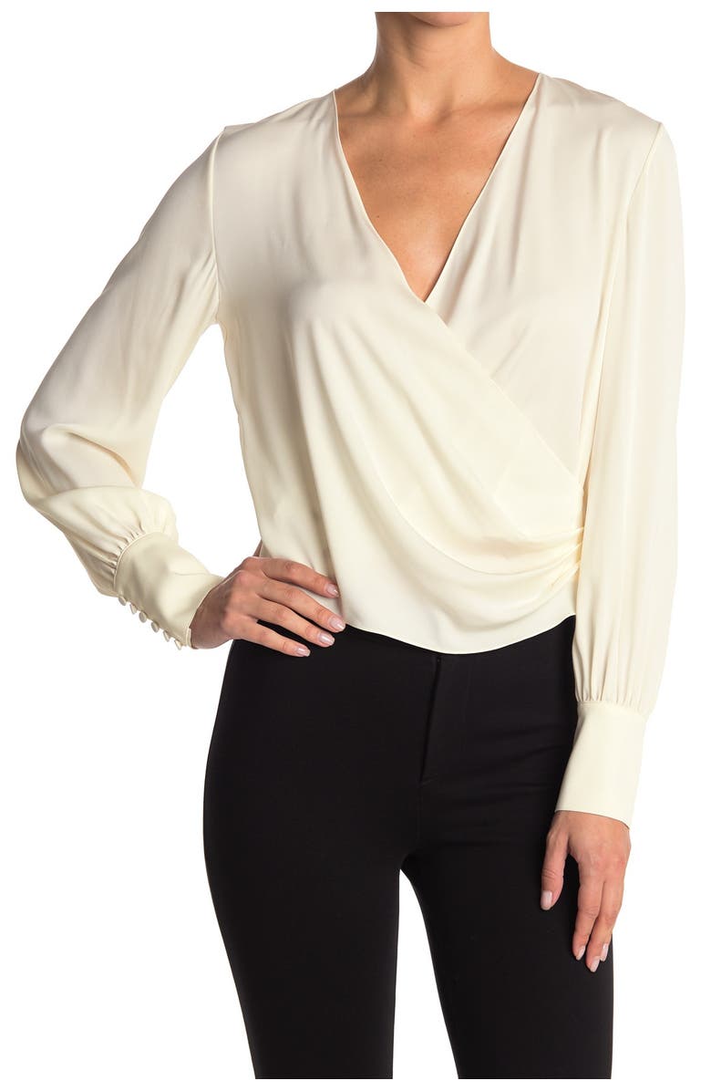Theory Surplice Neck Wrap Blouse, Main, color, 