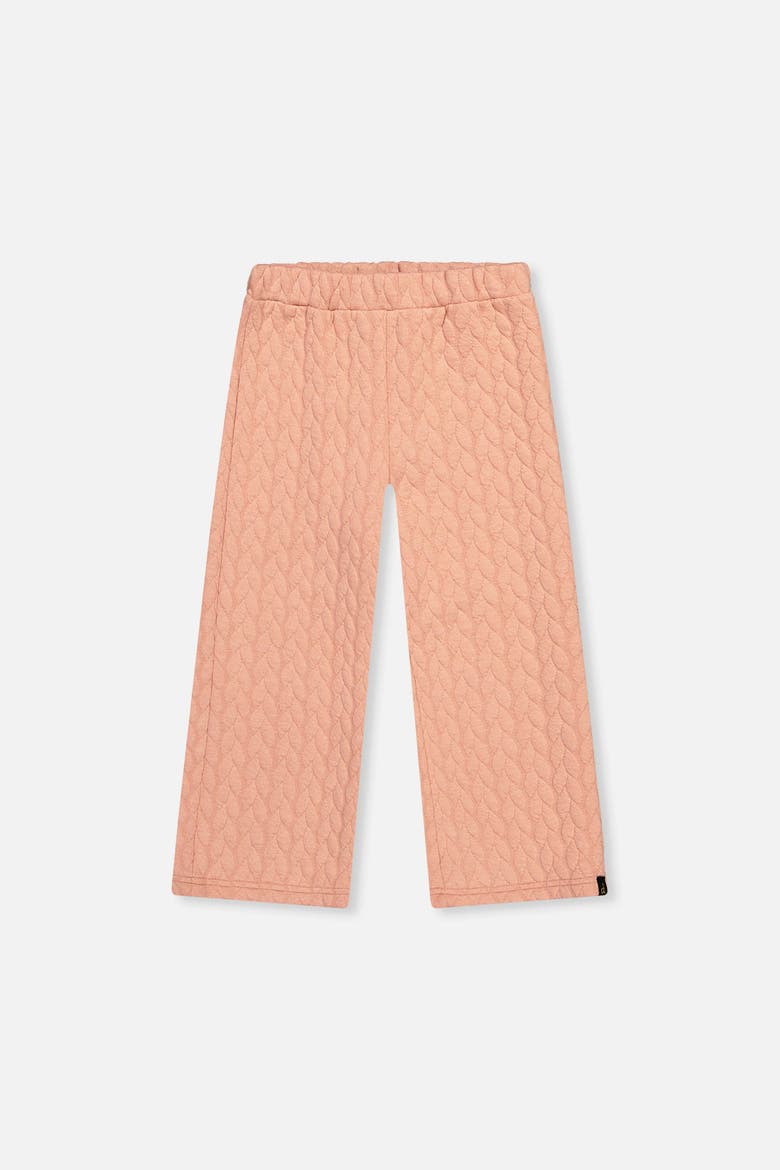 Wide Leg Jacquard Quilted Diamond Elastic Waist Pants, Main, color, Pink