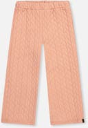 Deux par Deux Wide Leg Jacquard Quilted Diamond Elastic Waist Pants