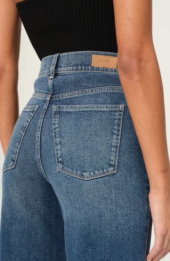 Hepburn High Waist Ankle Wide Leg Jeans