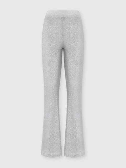 Straight-leg Viscose Lamé Trousers