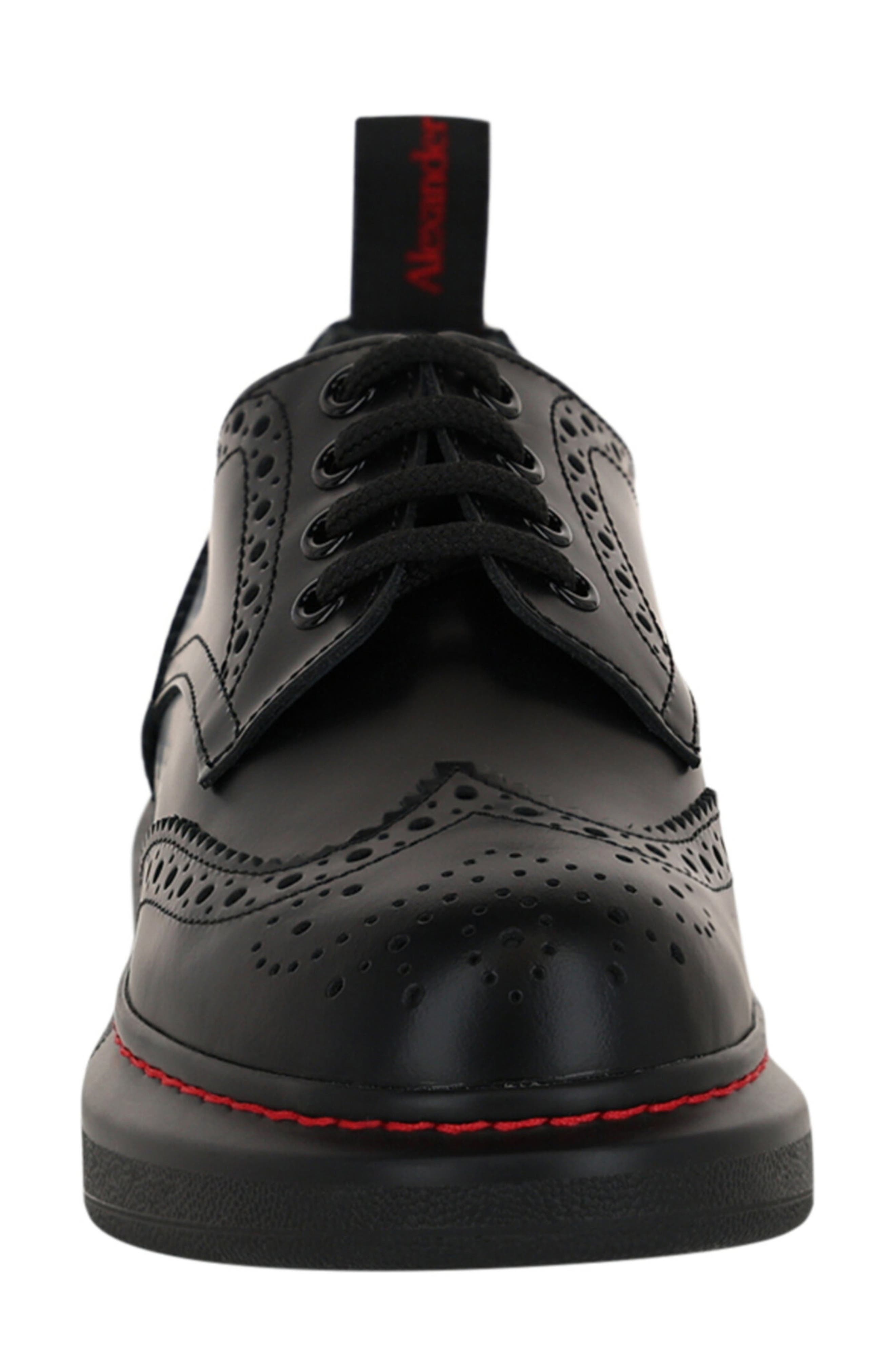 McQueen Liquid Brogue Derby, Alternate, color, Black