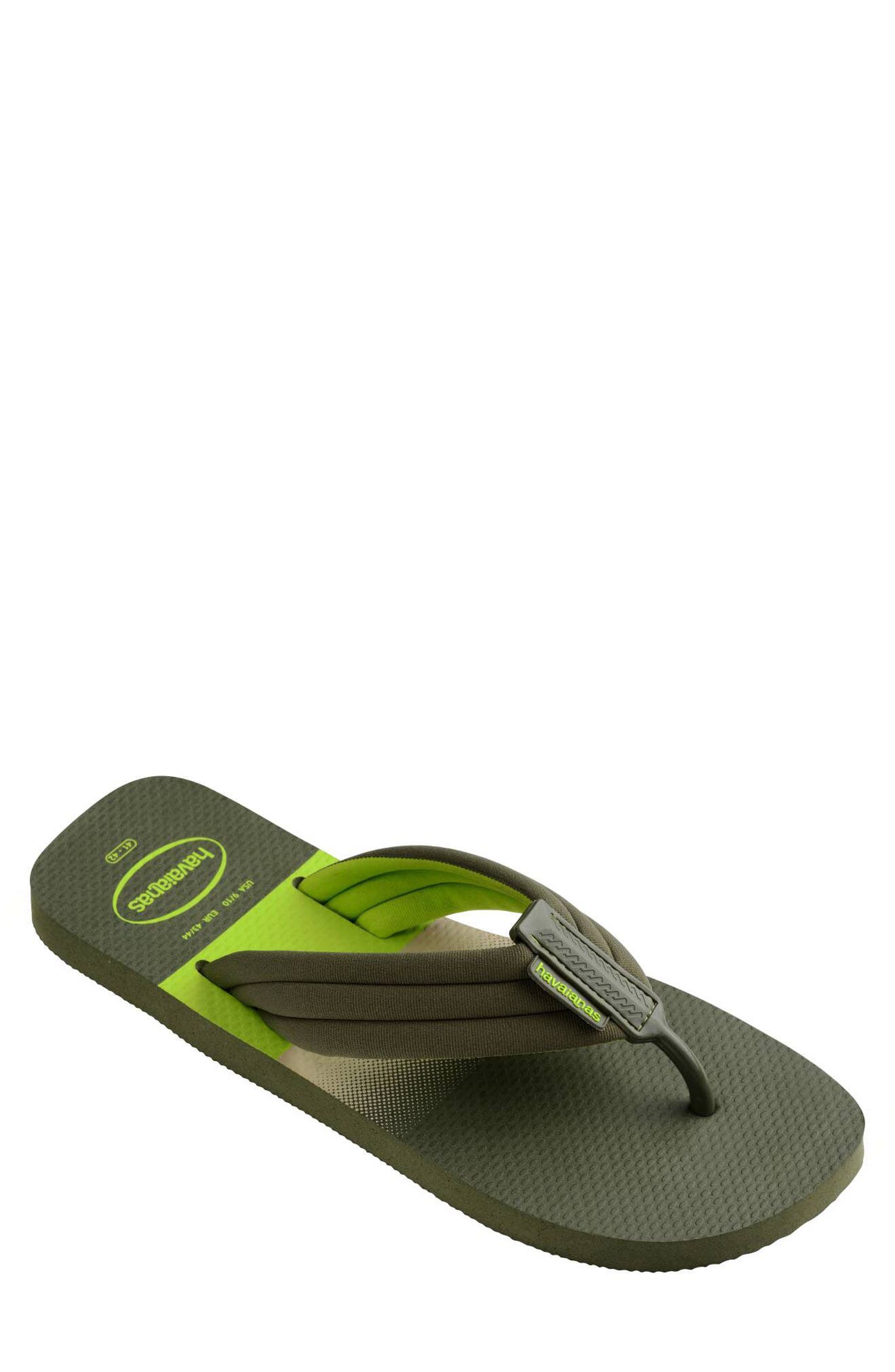 Print Flip Flop, Main, color, GREEN OLIVE