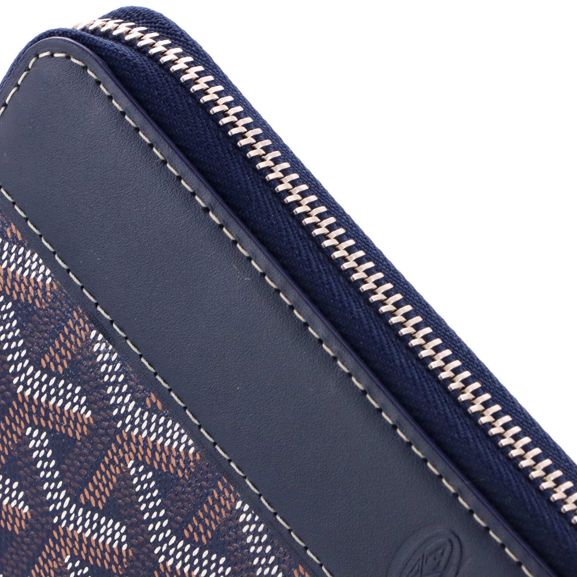 Pre-Owned Goyard Matignon Zip Wallet Coated Canvas with Leather, Alternate, color, 