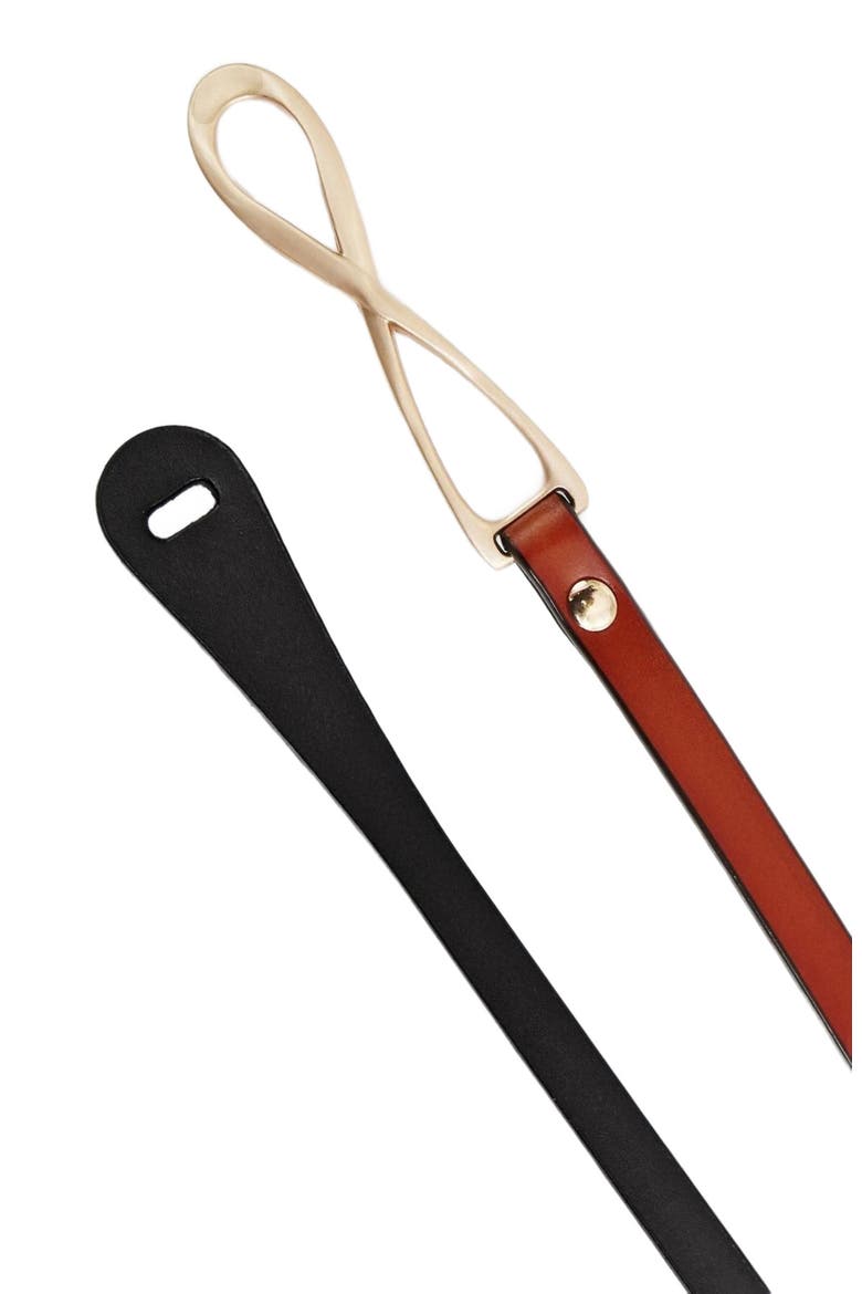 London Mood Leather Tie Belt, Alternate, color, Brown