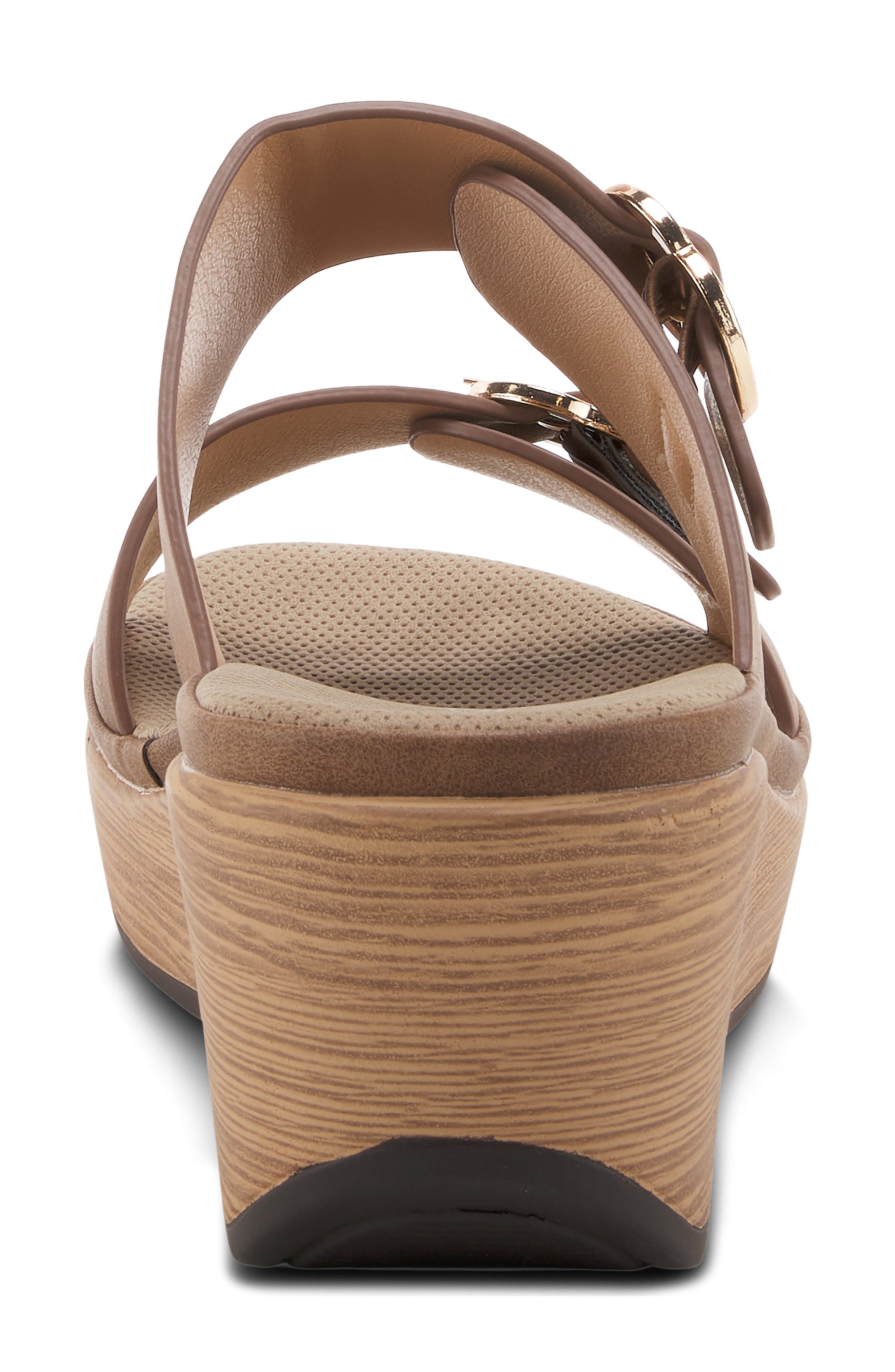 Shaniho Platform Wedge Sandal, Alternate, color, BROWN