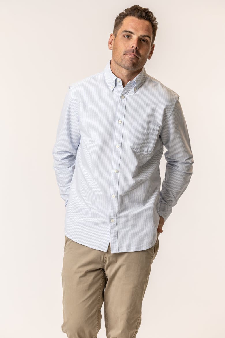 Organic Cotton Oxford Shirt, Alternate, color, Stripe Blue White