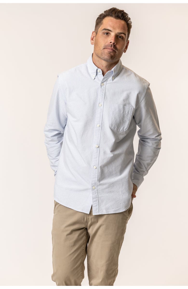 Vottera Organic Cotton Oxford Shirt, Alternate, color, Stripe Blue White