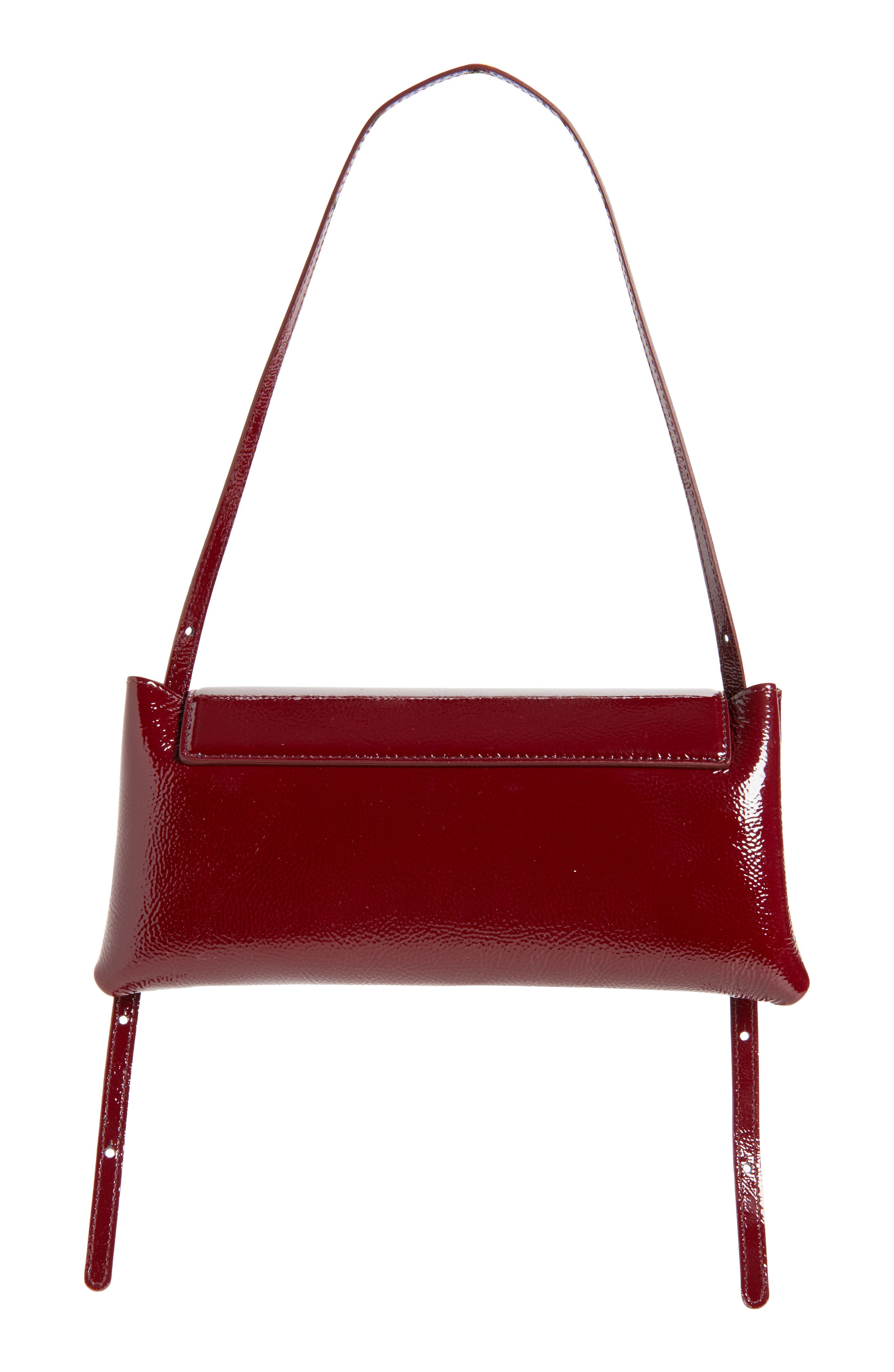 Ree Projects Elieze Crinkle Patent Leather Clutch, Alternate, color, Burgundy