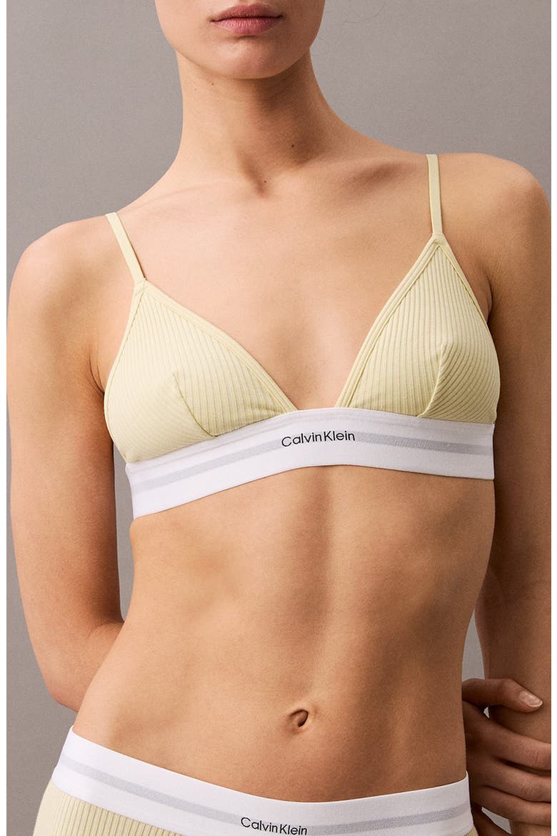 Unlined Triangle Bralette, Main, color, GARDEN GLADE