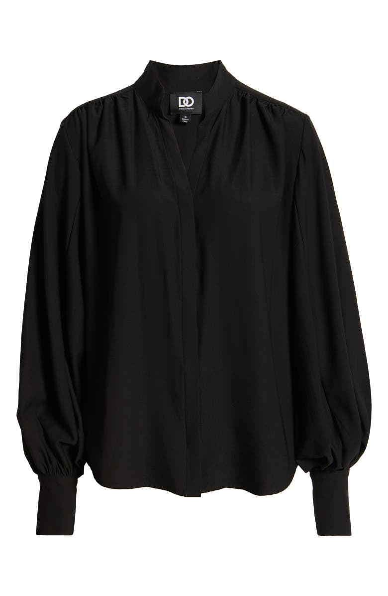 DO by Dee Ocleppo Sandwashed Balloon Sleeve Button-Up Shirt, Alternate, color, Black
