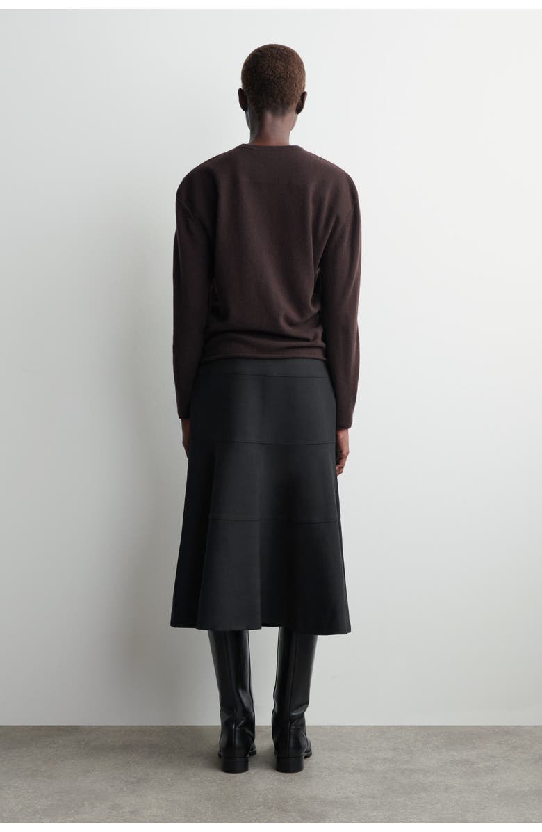 COS Curved A-Line Midi Skirt, Alternate, color, Dark Gray