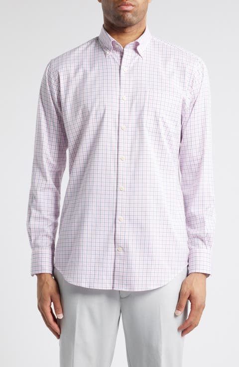 Caspian Check Stretch Cotton & Modal Blend Button-Down Shirt