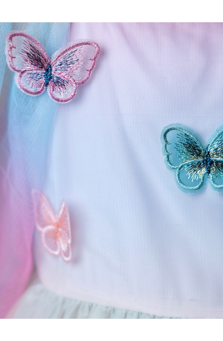 Mia Belle Girls Butterfly Ombre Tulle Party Dress, Alternate, color, Pink