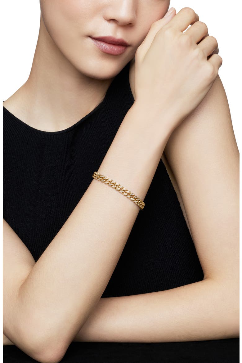 Pavé Diamond Curb Chain Bracelet, Alternate, color, GOLD/ DIAMOND