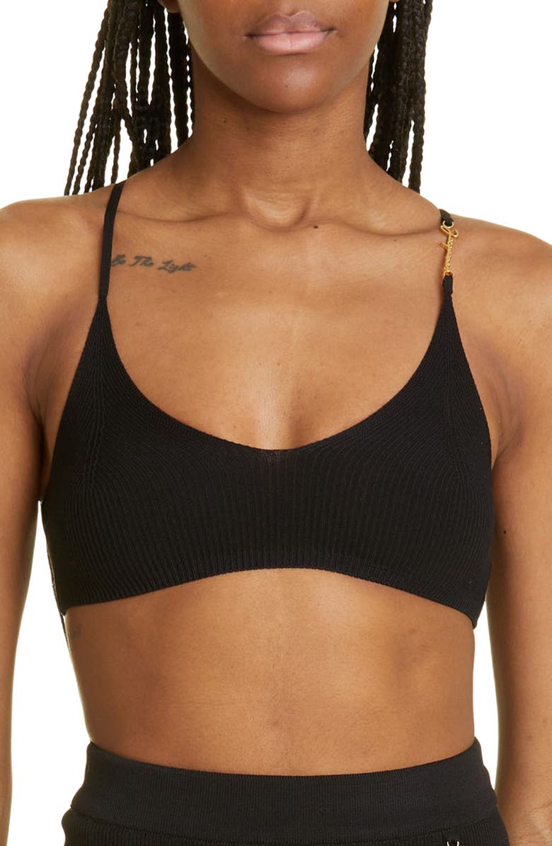 Jacquemus Scoop Neck Rib Bra Top, Main, color,