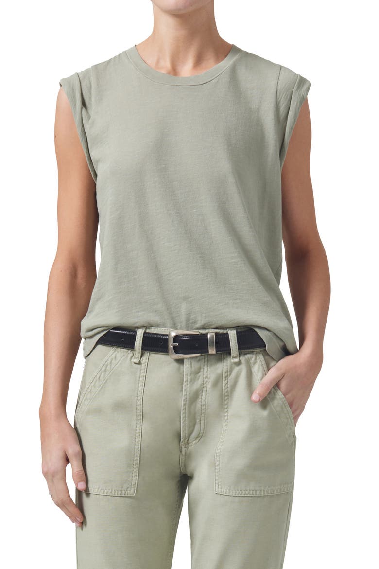 Kelsey Roll Sleeve T-Shirt, Main, color, SPRING MOSS
