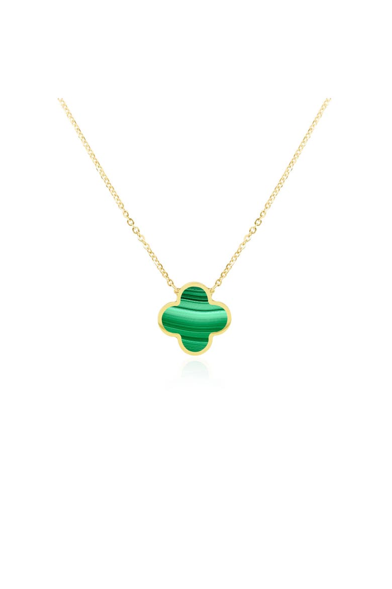 Extra Large Malachite Single Clover Necklace, Main, color, Malachite