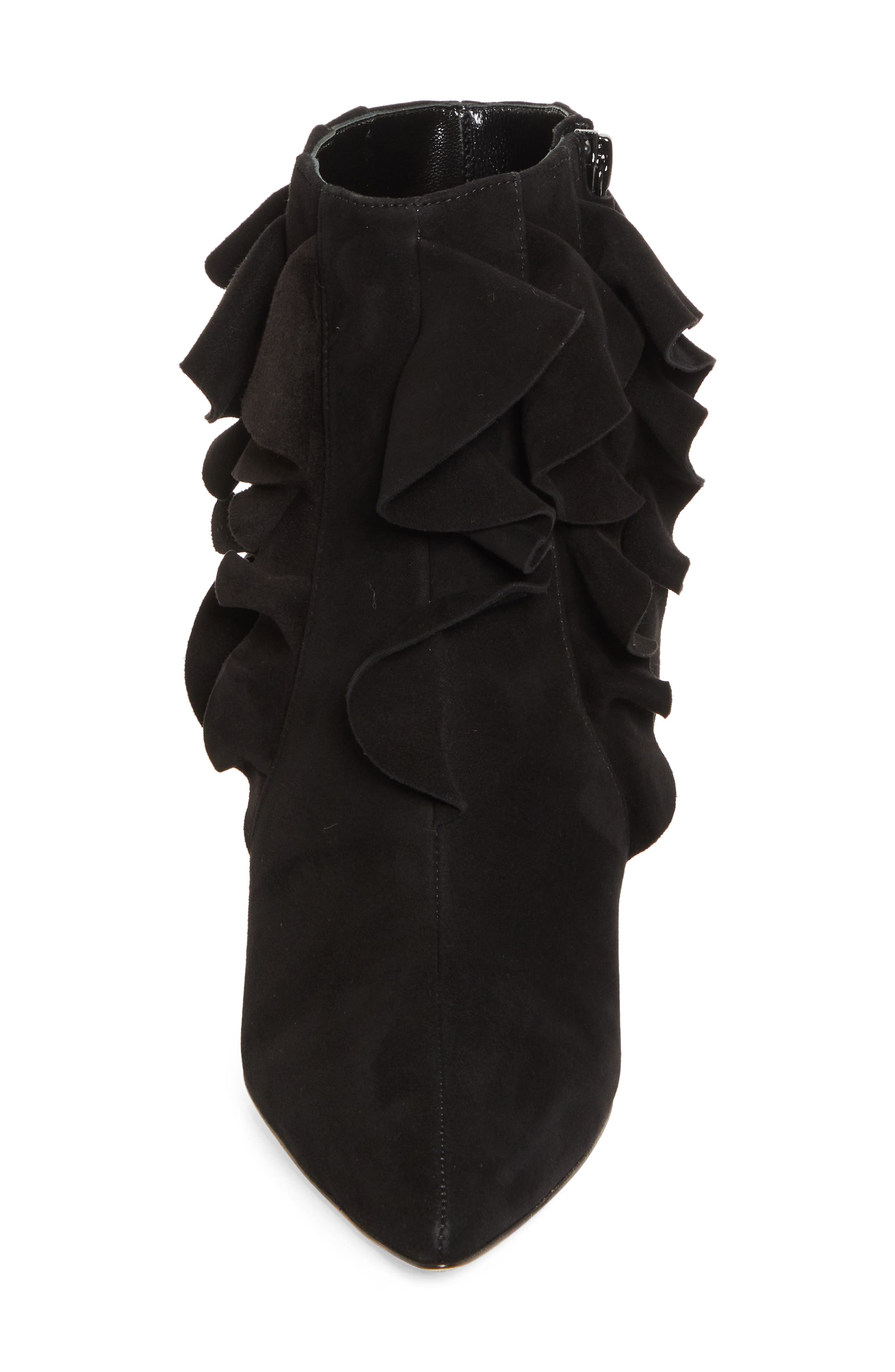 Manolo Blahnik Pompa Ruffle Pointed Toe Bootie, Alternate, color, 