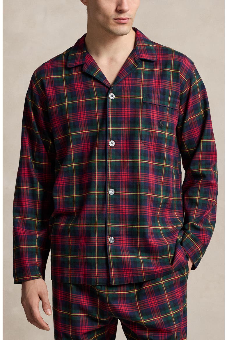 Plaid Flannel Pajama Set, Alternate, color, LOCKWOOD PLAID/ POLO BLACK PP