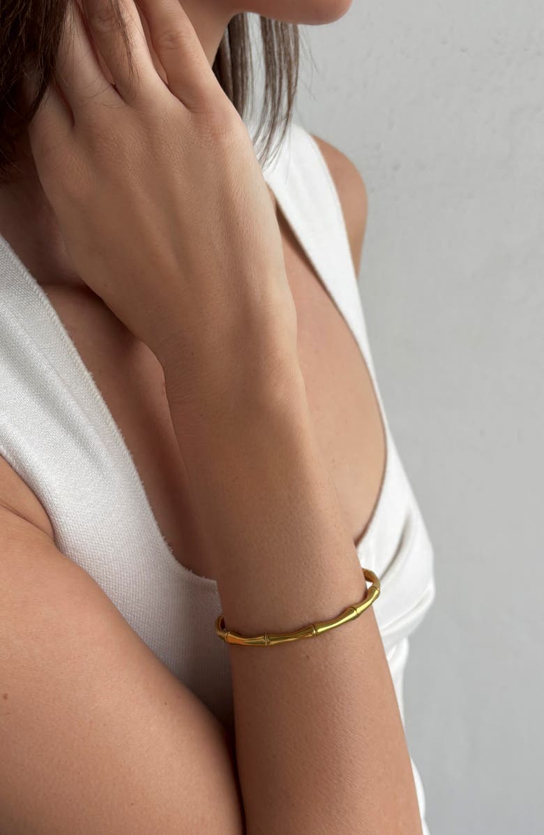 Adornia Bamboo Textured Cuff Bracelet, Alternate, color,