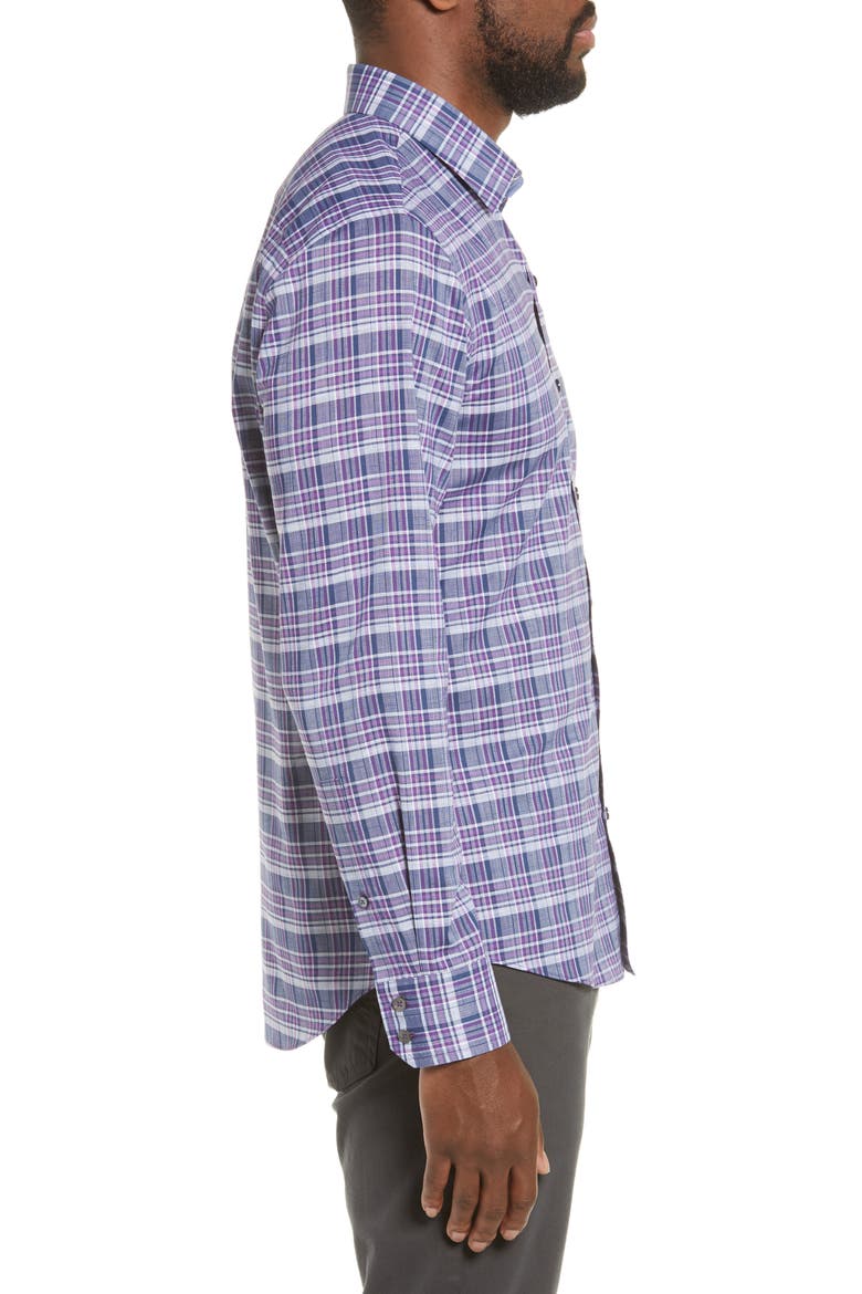 Caro Regular Fit Sport Shirt, Alternate, color, PURPLE