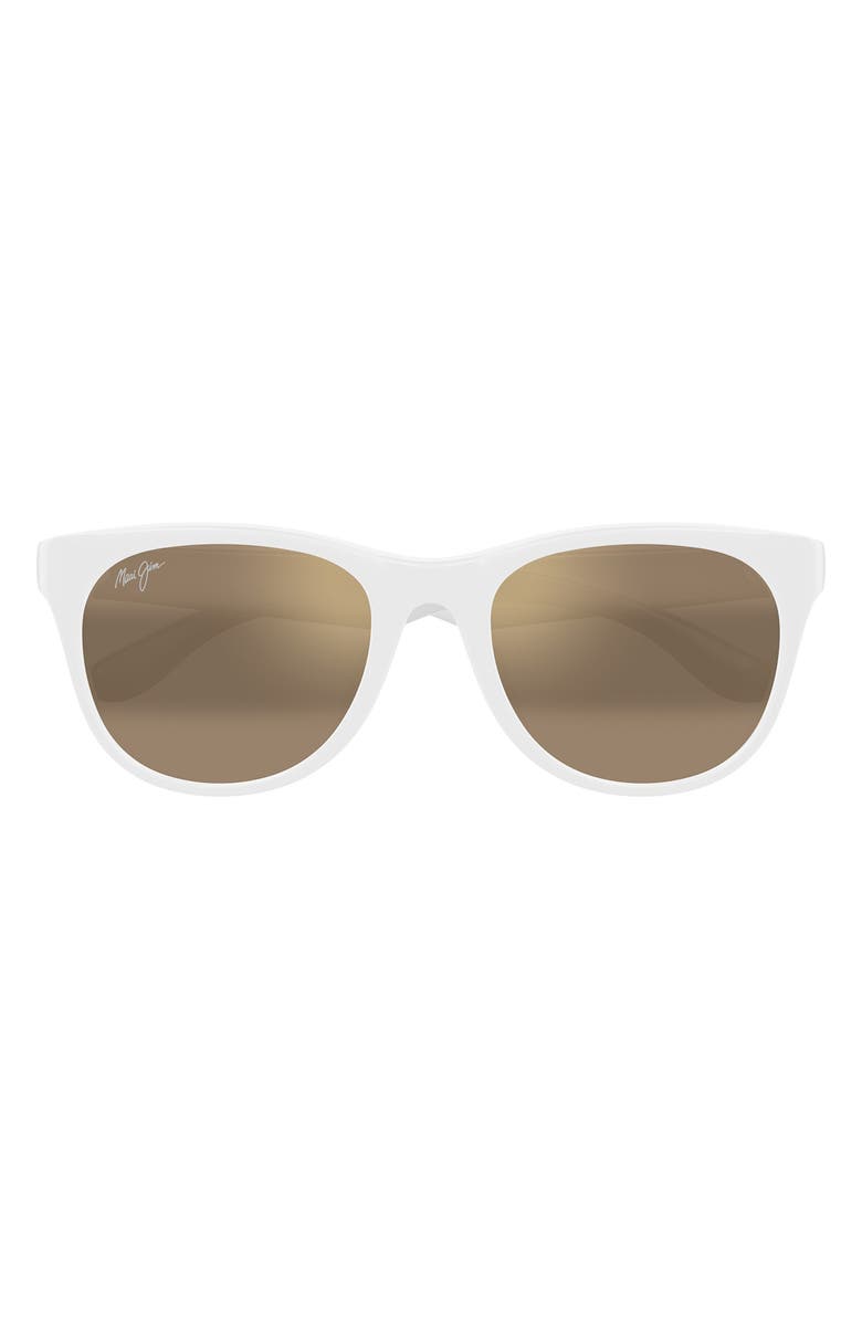 Maui Jim Koaniani AF 55mm PolarizedPlus2<sup>®</sup> Rectangular Sunglasses, Main, color, White