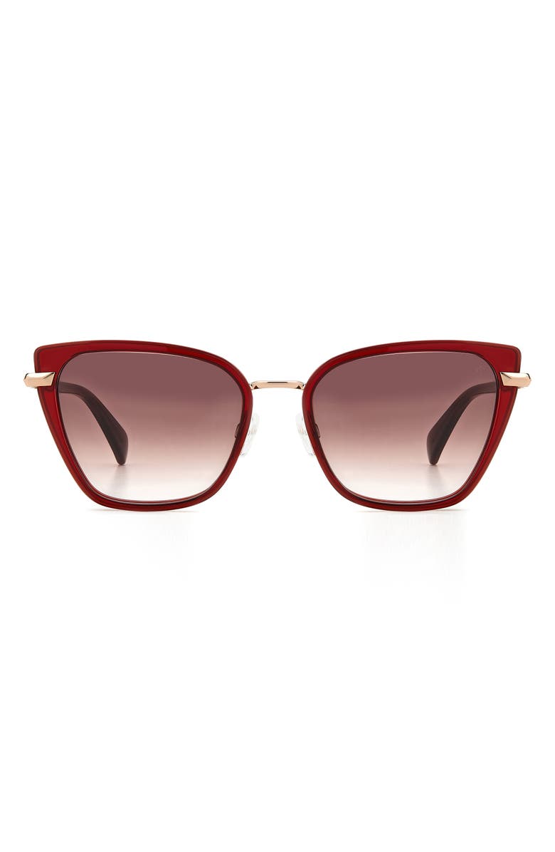 rag & bone 56mm Gradient Cat Eye Sunglasses, Main, color, Burgundy/ Burgundy Shaded