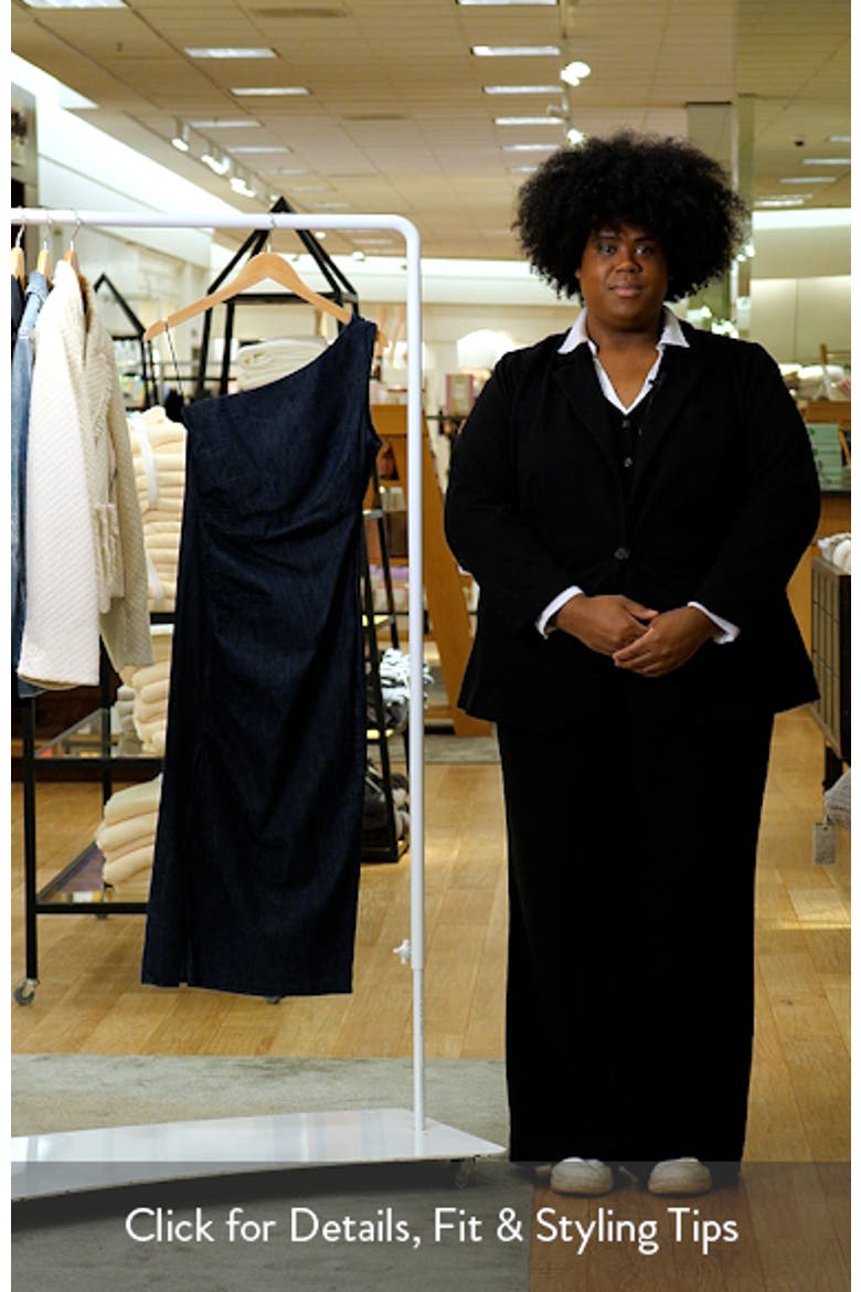 Asymmetric Nonstretch Denim Midi Dress video